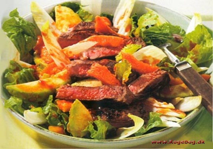 Papaya-steak-salat