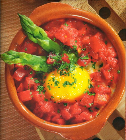 Æg med tomat og skinke