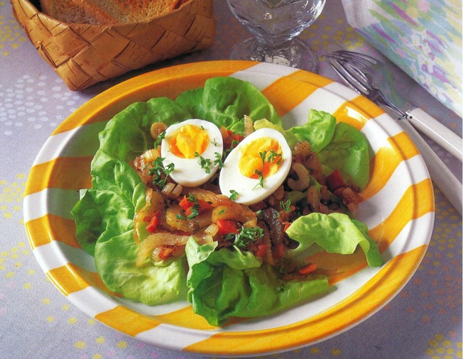 Italienske æg på salat